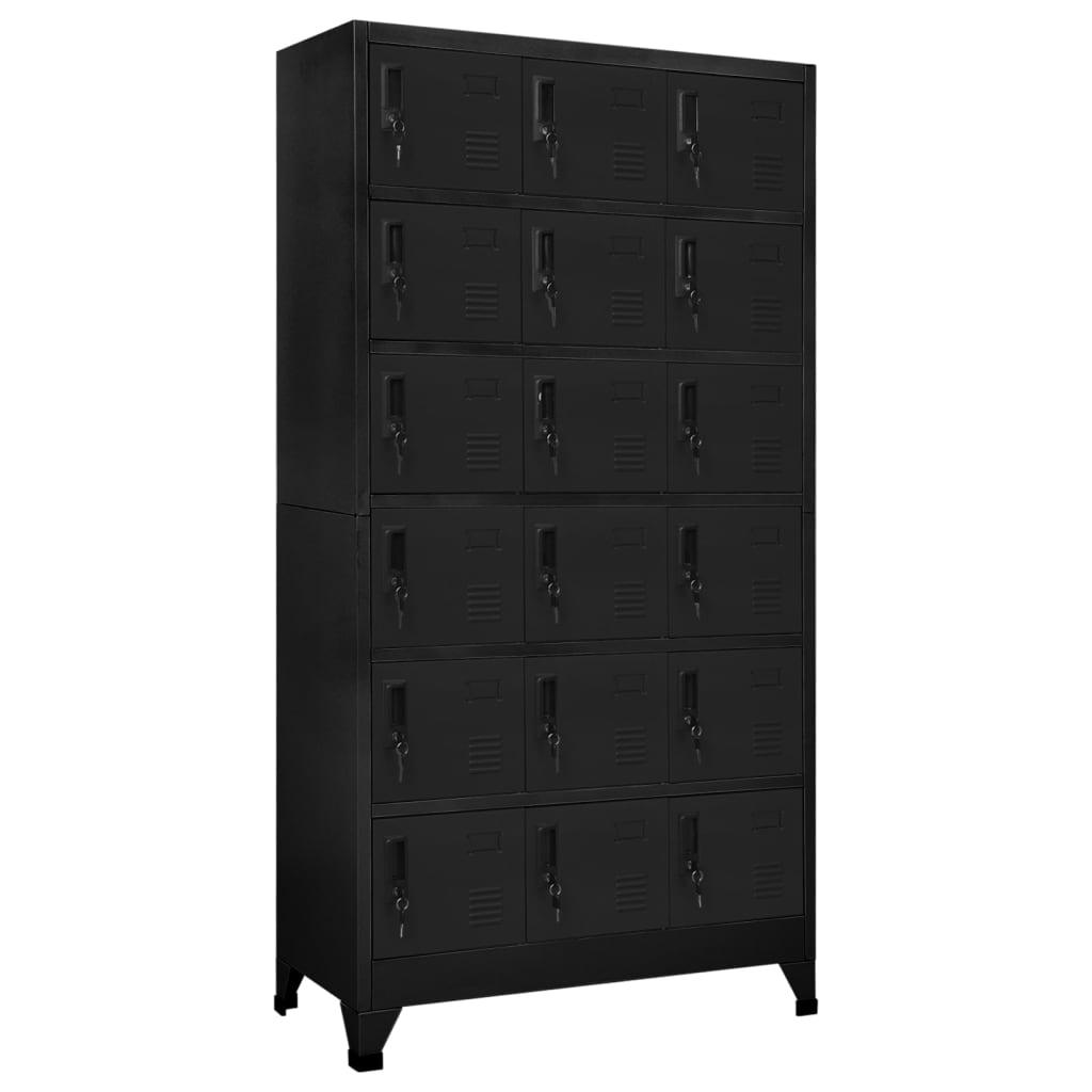 Locker Cabinet Black 35.4"x15.7"x70.9" Steel at Set Shop and Smile