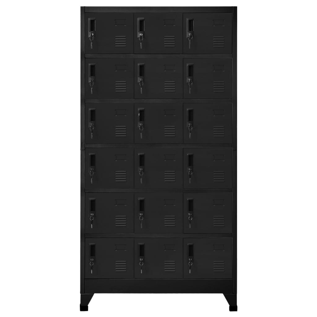 Locker Cabinet Black 35.4"x15.7"x70.9" Steel at Set Shop and Smile