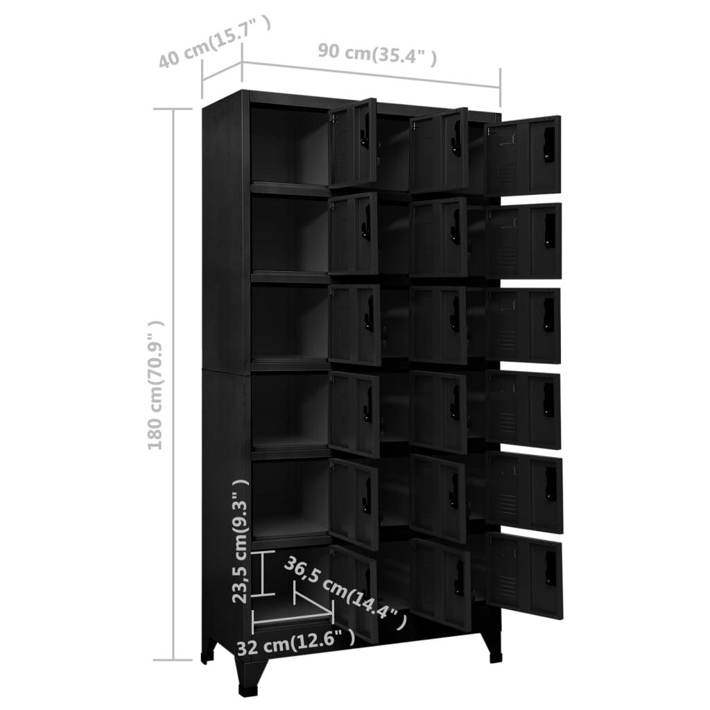 Locker Cabinet Black 35.4"x15.7"x70.9" Steel at Set Shop and Smile