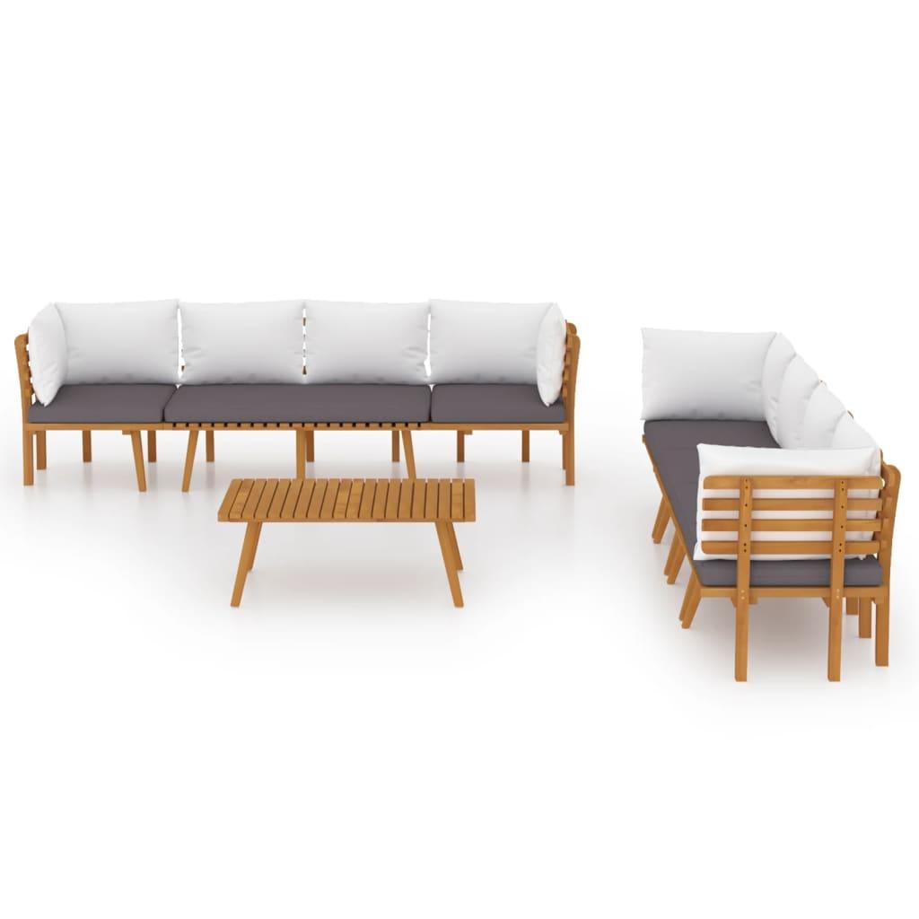 8 Piece Patio Lounge Set with Cushions Solid Acacia Wood at Set Shop and Smile