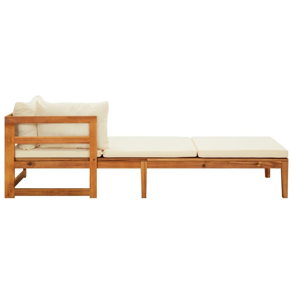 Sun Loungers with Cream White Cushions 2 pcs Acacia Wood at Set Shop and Smile