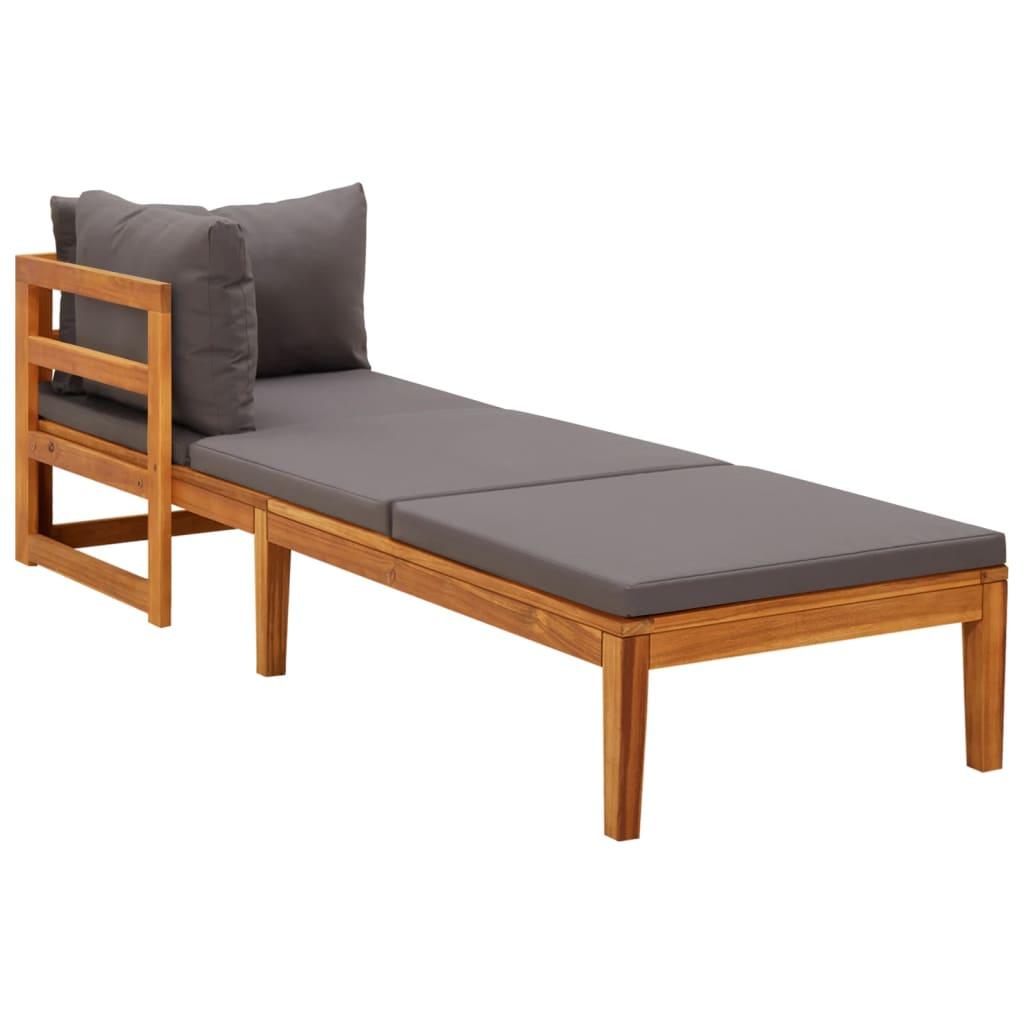 3 Piece Patio Lounge Set with Dark Gray Cushions Acacia Wood at Set Shop and Smile