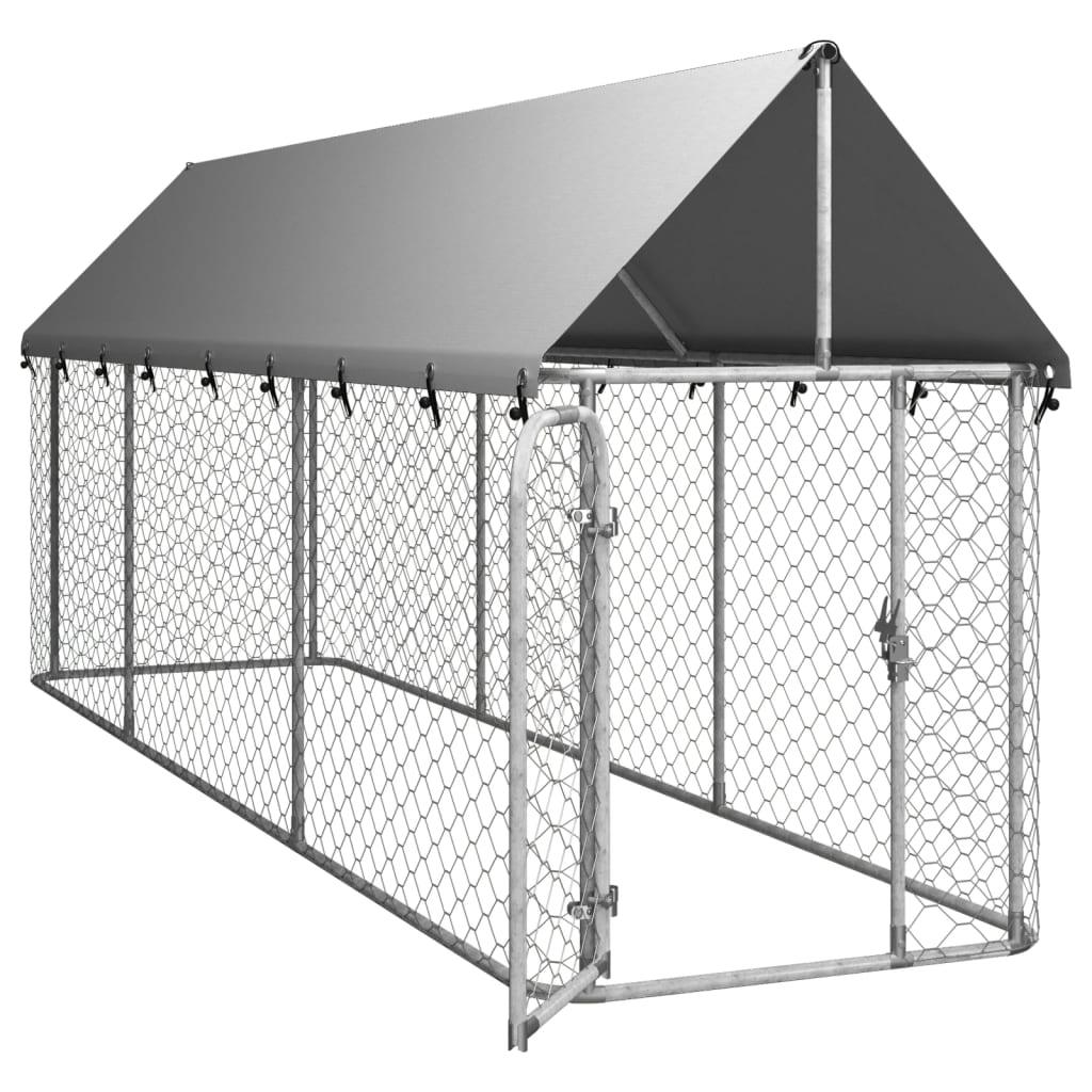Outdoor Dog Kennel with Roof 157.5"x39.4"x59.1" at Set Shop and Smile