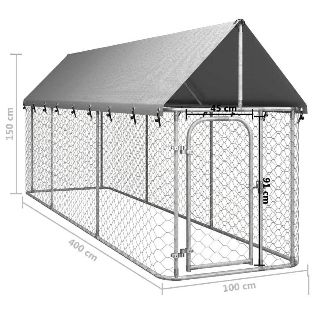 Outdoor Dog Kennel with Roof 157.5"x39.4"x59.1" at Set Shop and Smile