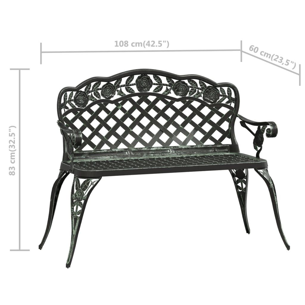 Patio Bench 42.5" Cast Aluminum Green at Set Shop and Smile
