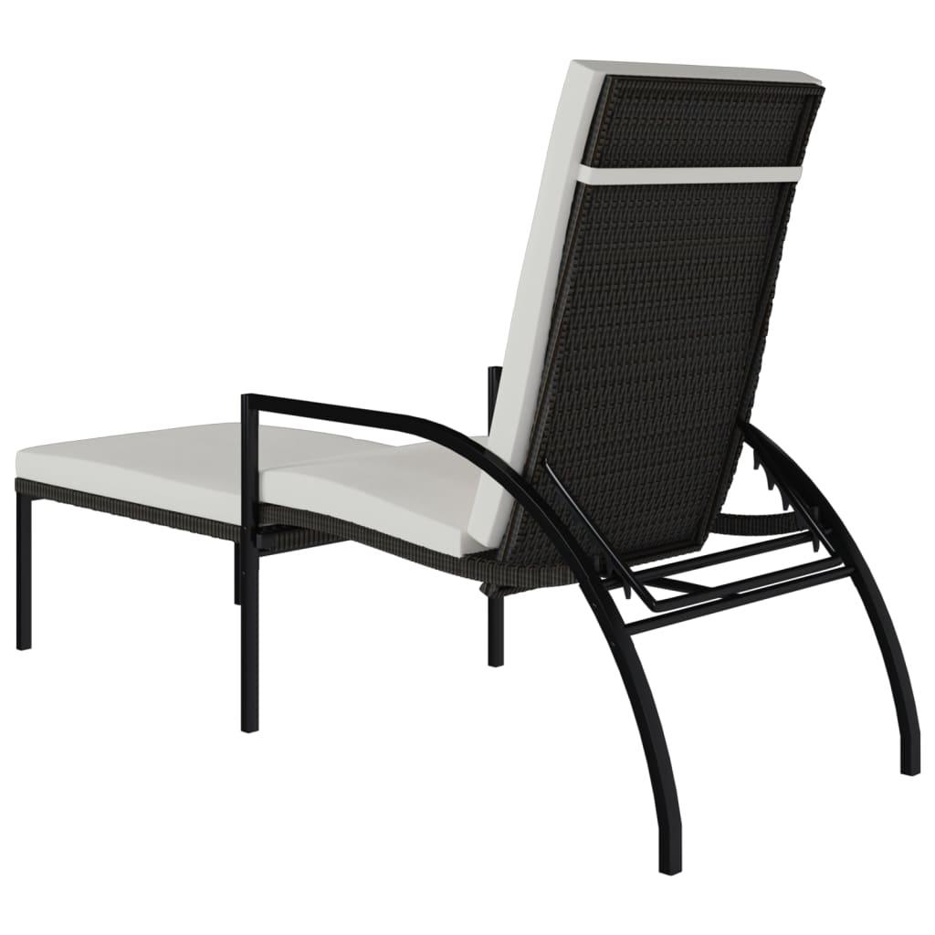 Sun Loungers 2 pcs with Footrest PE Rattan Brown at Set Shop and Smile