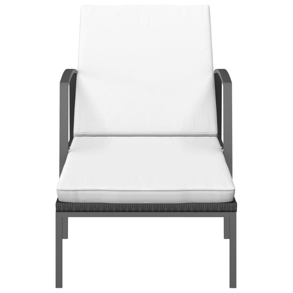 Sun Loungers 2 pcs with Table Poly Rattan Black at Set Shop and Smile