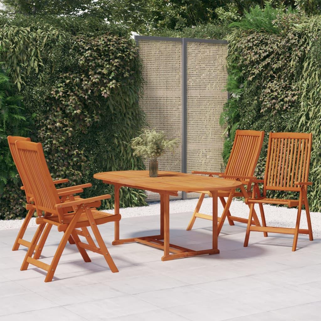 5 Piece Patio Dining Set Solid Wood Eucalyptus at Set Shop and Smile