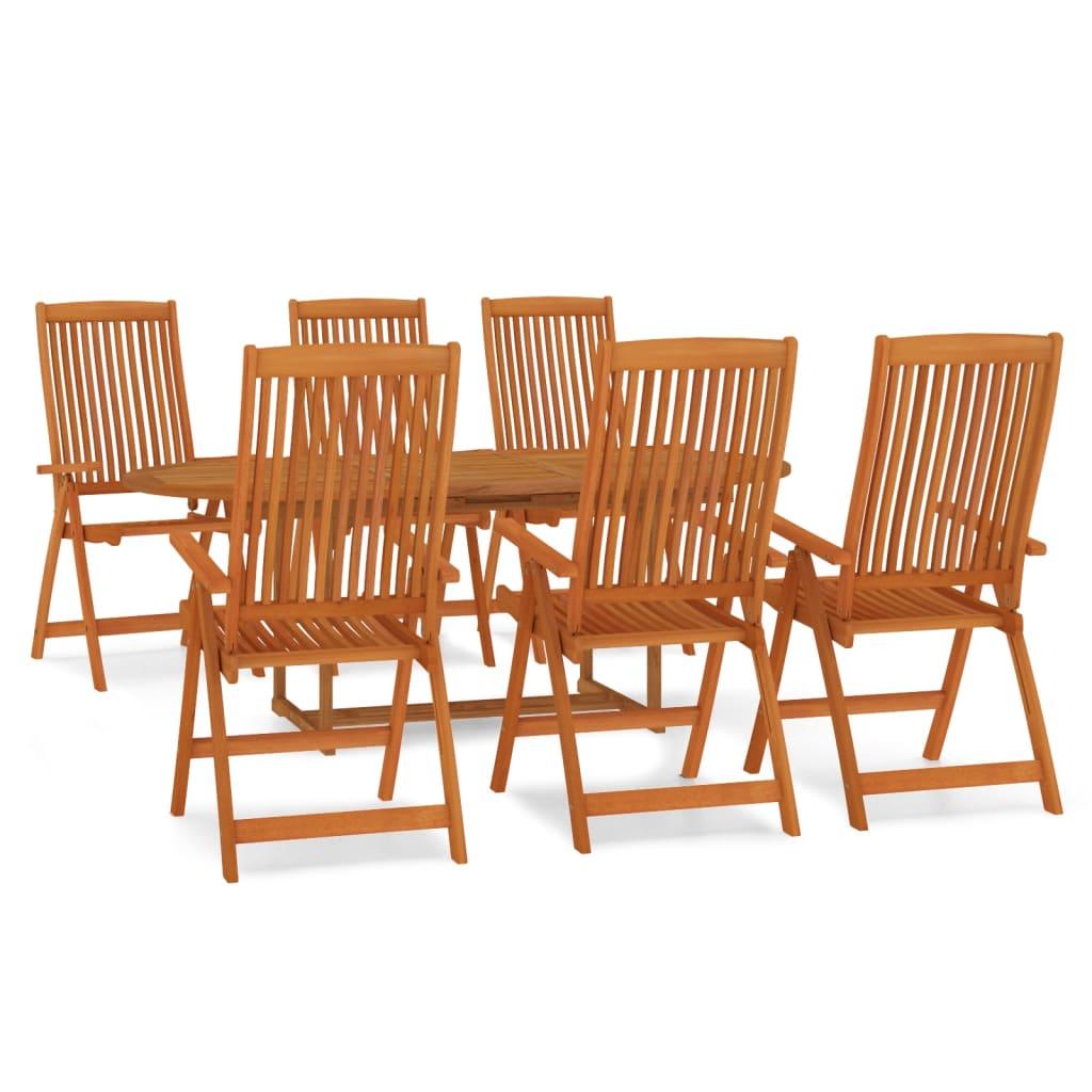 7 Piece Patio Dining Set Solid Wood Eucalyptus at Set Shop and Smile