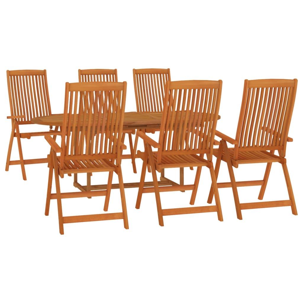 7 Piece Patio Dining Set Solid Wood Eucalyptus at Set Shop and Smile