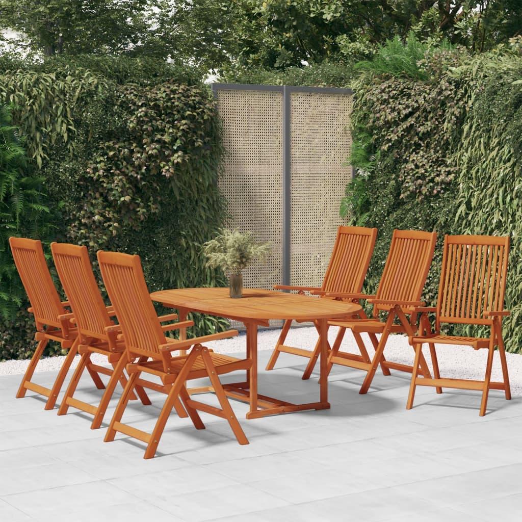 7 Piece Patio Dining Set Solid Wood Eucalyptus at Set Shop and Smile