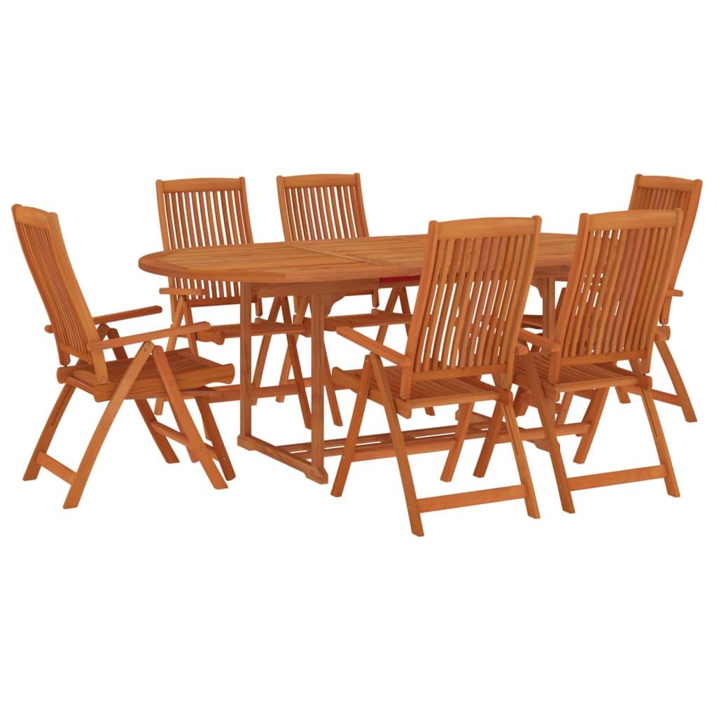 7 Piece Patio Dining Set Solid Wood Eucalyptus at Set Shop and Smile