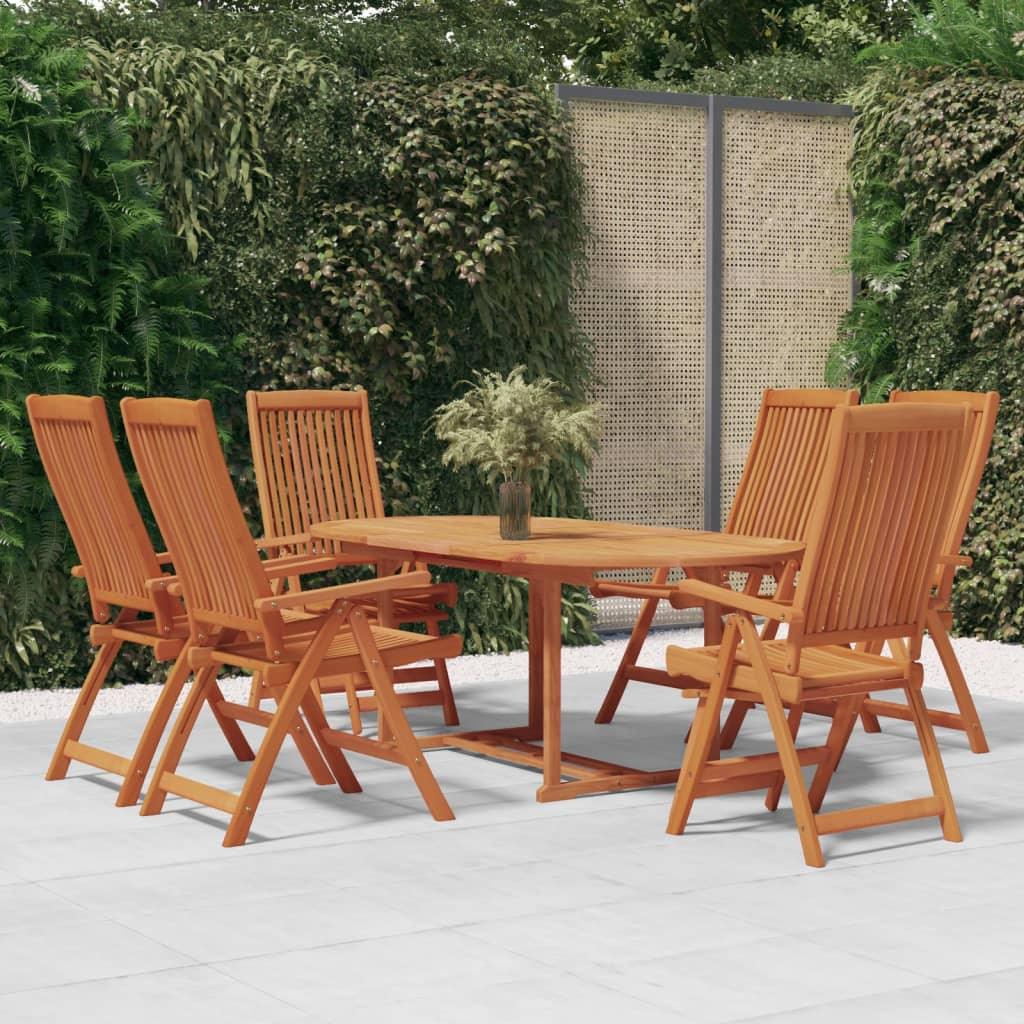 7 Piece Patio Dining Set Solid Wood Eucalyptus at Set Shop and Smile