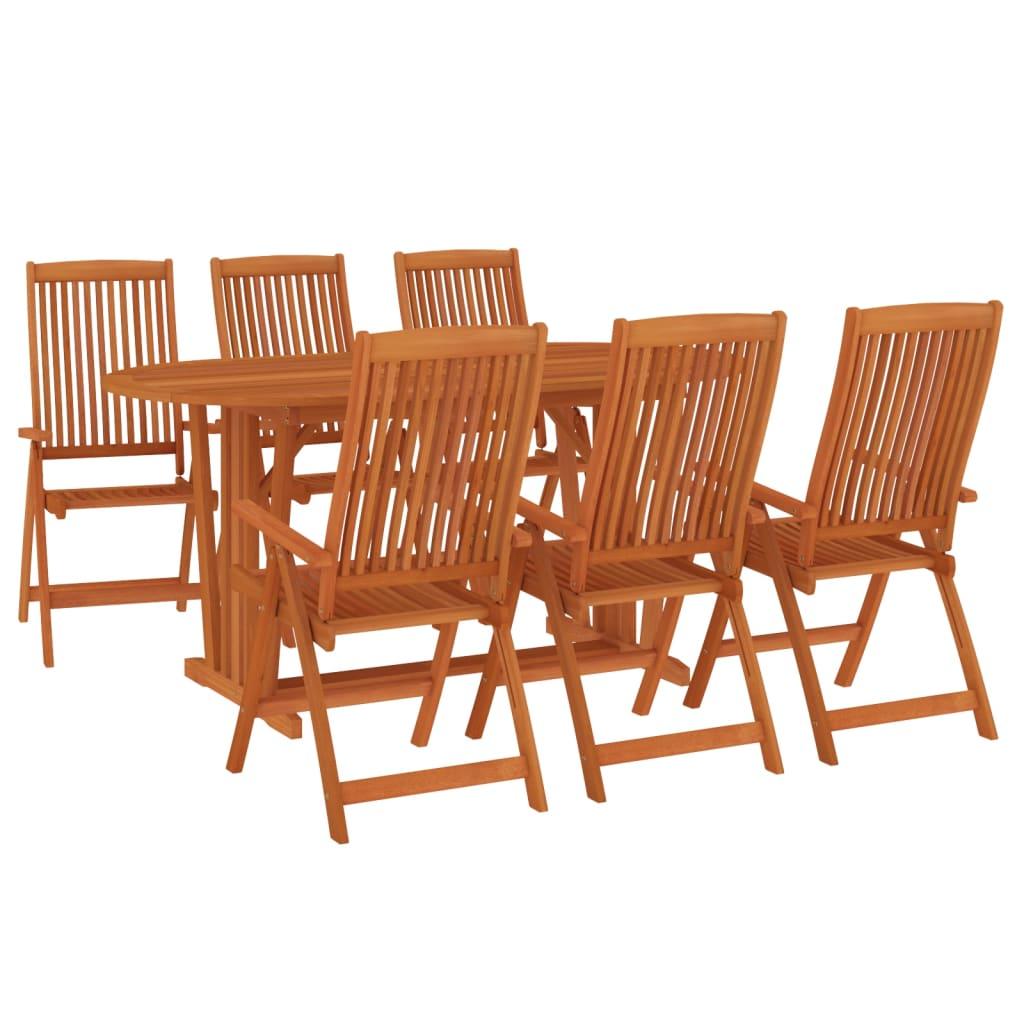 7 Piece Patio Dining Set Solid Wood Eucalyptus at Set Shop and Smile