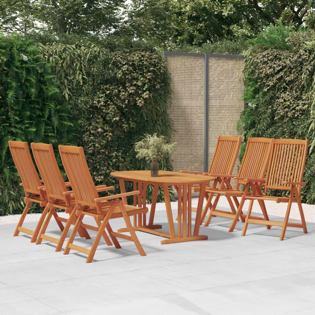 7 Piece Patio Dining Set Solid Wood Eucalyptus at Set Shop and Smile