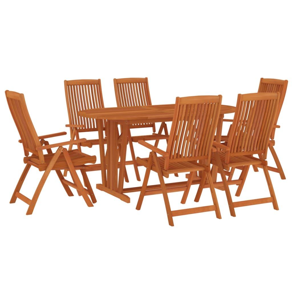 7 Piece Patio Dining Set Solid Wood Eucalyptus at Set Shop and Smile