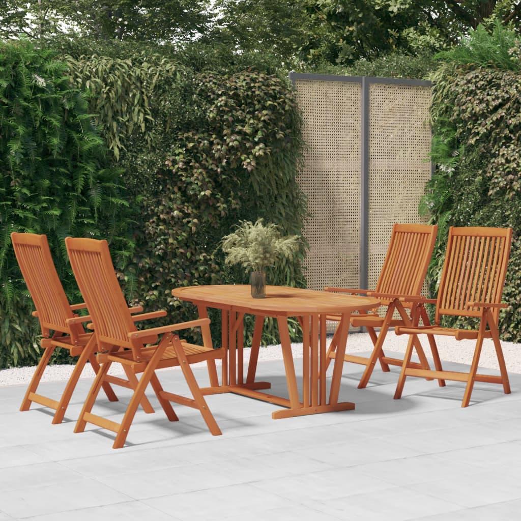 5 Piece Patio Dining Set Solid Wood Eucalyptus at Set Shop and Smile