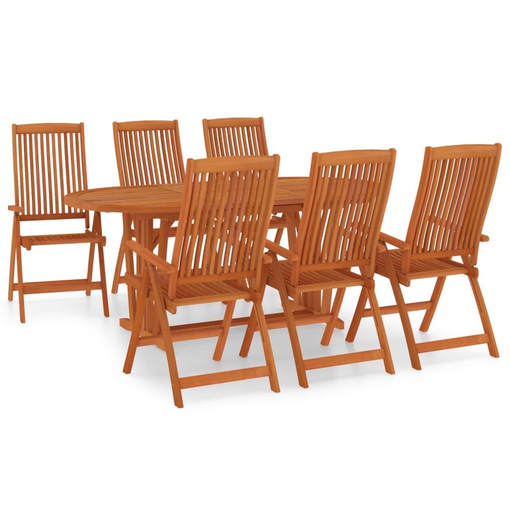 7 Piece Patio Dining Set Solid Wood Eucalyptus at Set Shop and Smile