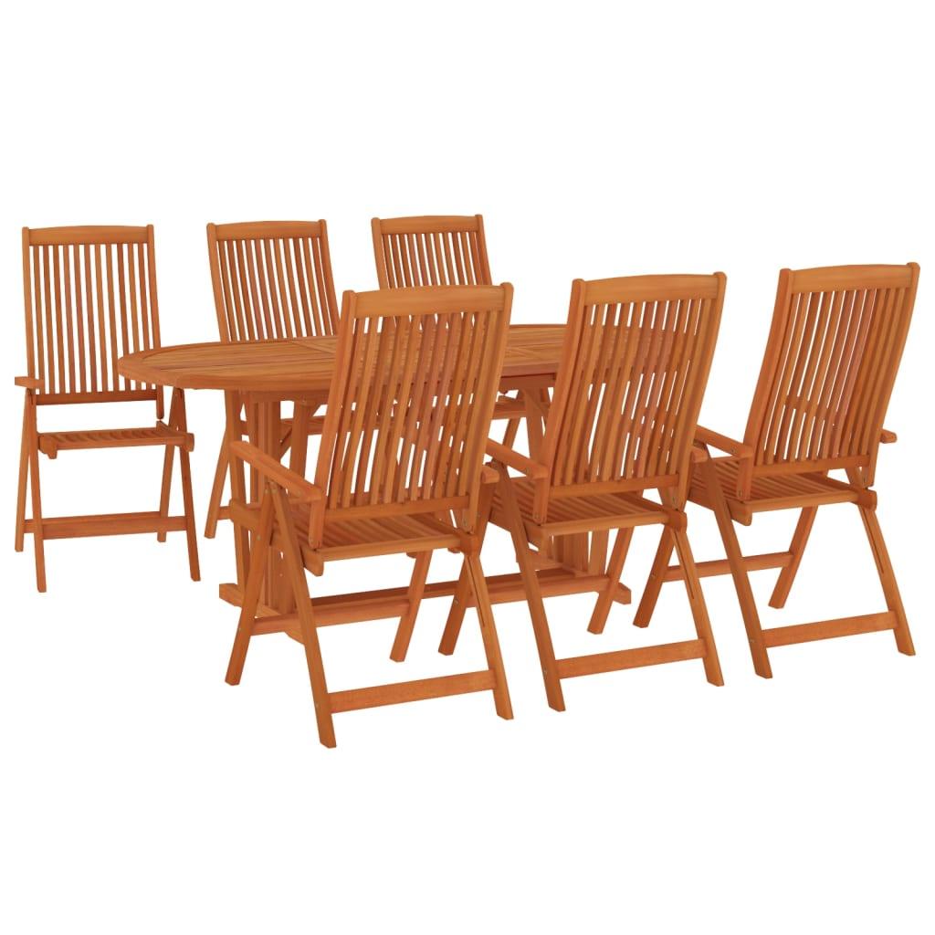 7 Piece Patio Dining Set Solid Wood Eucalyptus at Set Shop and Smile