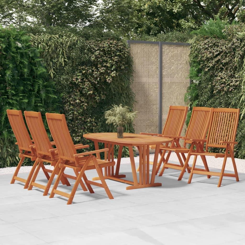 7 Piece Patio Dining Set Solid Wood Eucalyptus at Set Shop and Smile