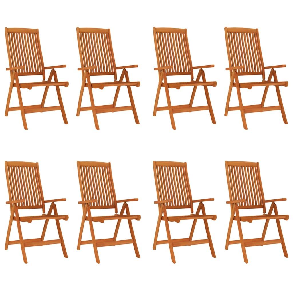 Folding Patio Chairs 8 pcs Solid Wood Eucalyptus at Set Shop and Smile