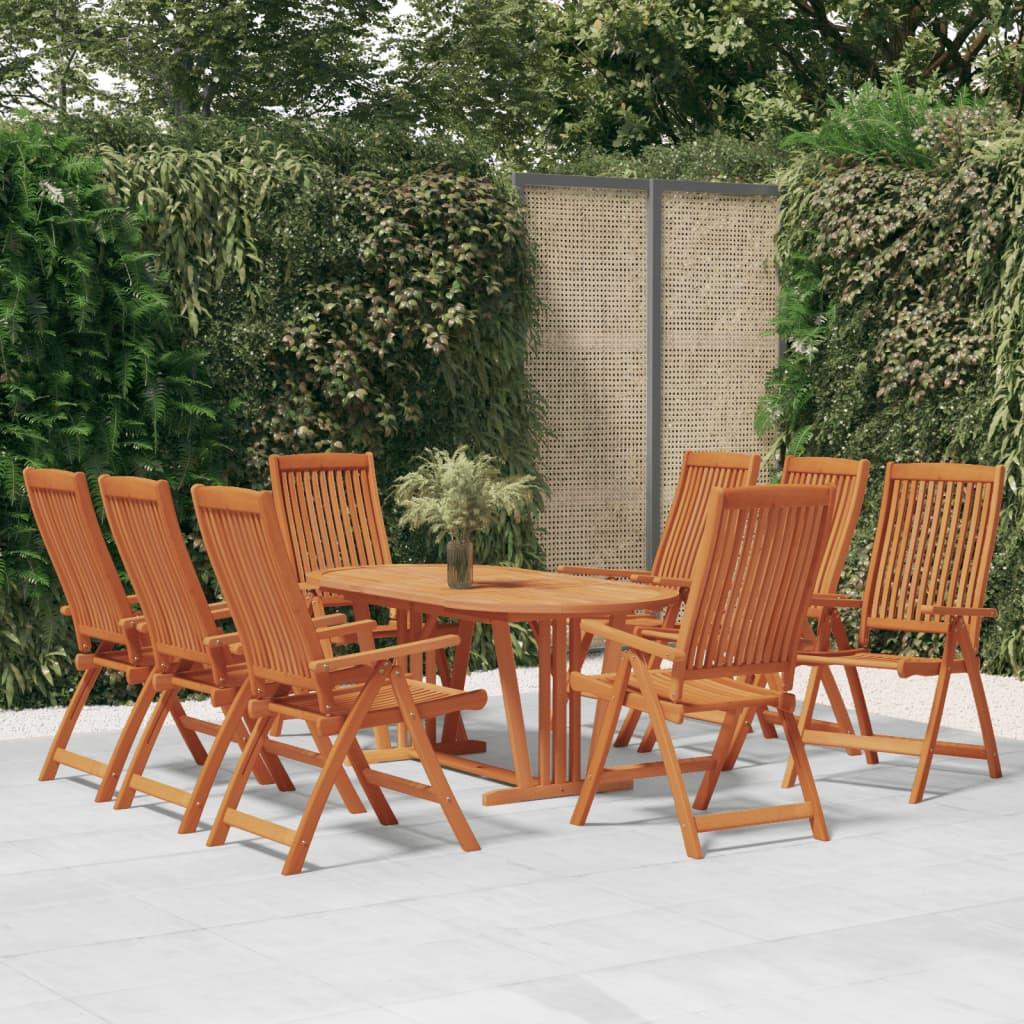 Folding Patio Chairs 8 pcs Solid Wood Eucalyptus at Set Shop and Smile