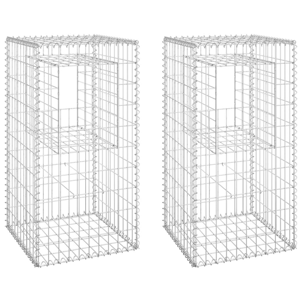 Gabion Basket Posts 2 pcs 19.7"x19.7"x39.4" Iron at Set Shop and Smile