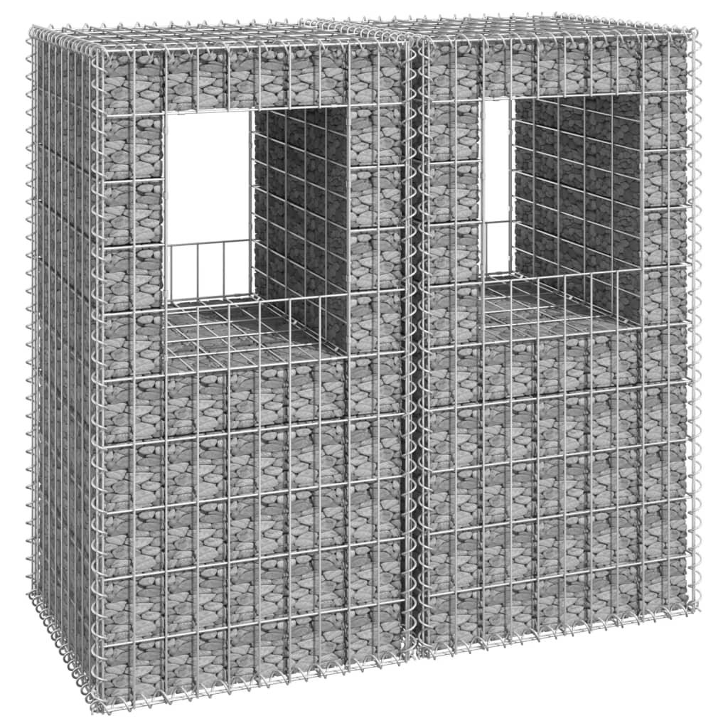 Gabion Basket Posts 2 pcs 19.7"x19.7"x39.4" Iron at Set Shop and Smile