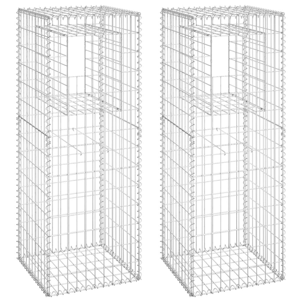 Gabion Basket Posts 2 pcs 19.7"x19.7"x55.1" Iron at Set Shop and Smile