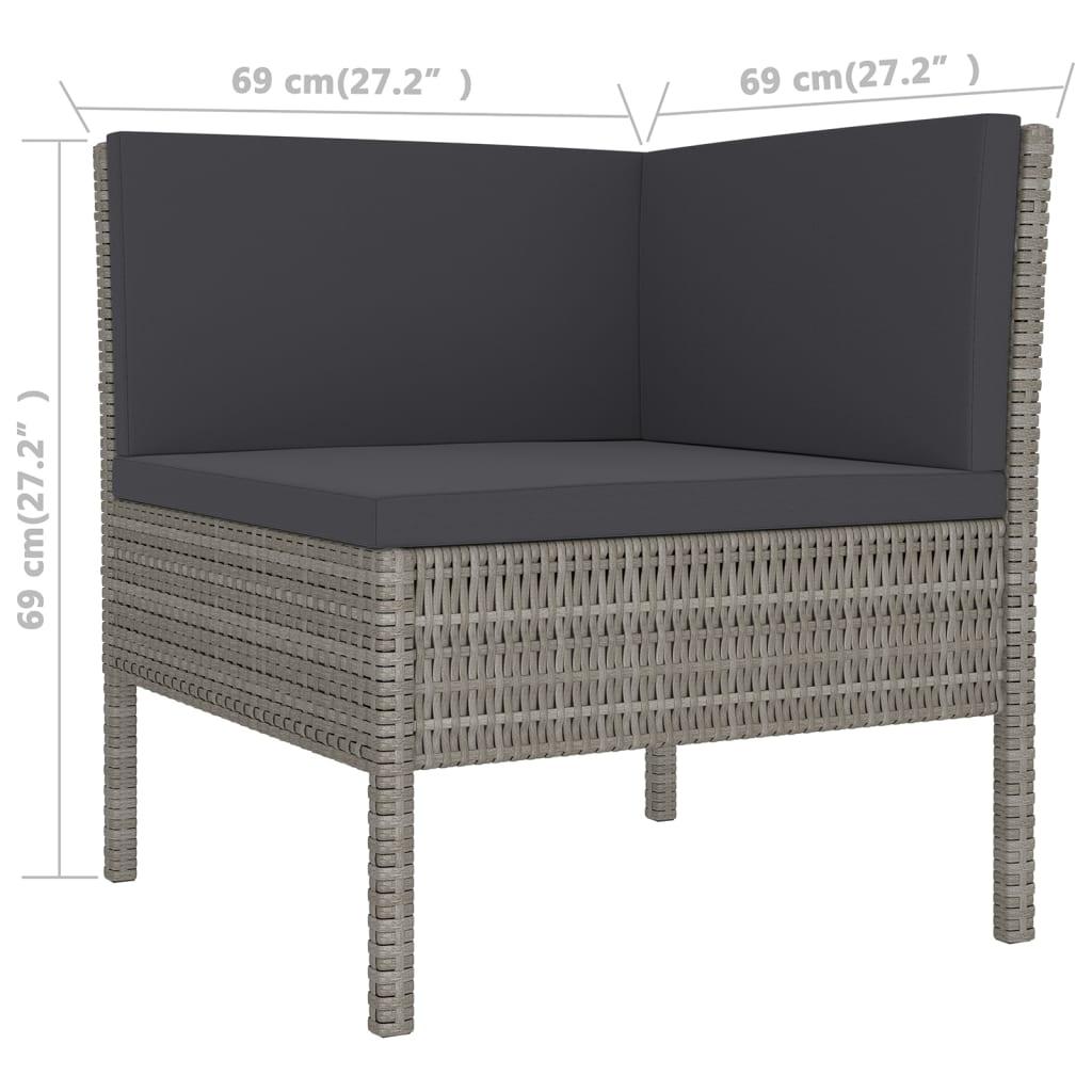 9 Piece Patio Lounge Set with Cushions Poly Rattan Gray at Set Shop and Smile