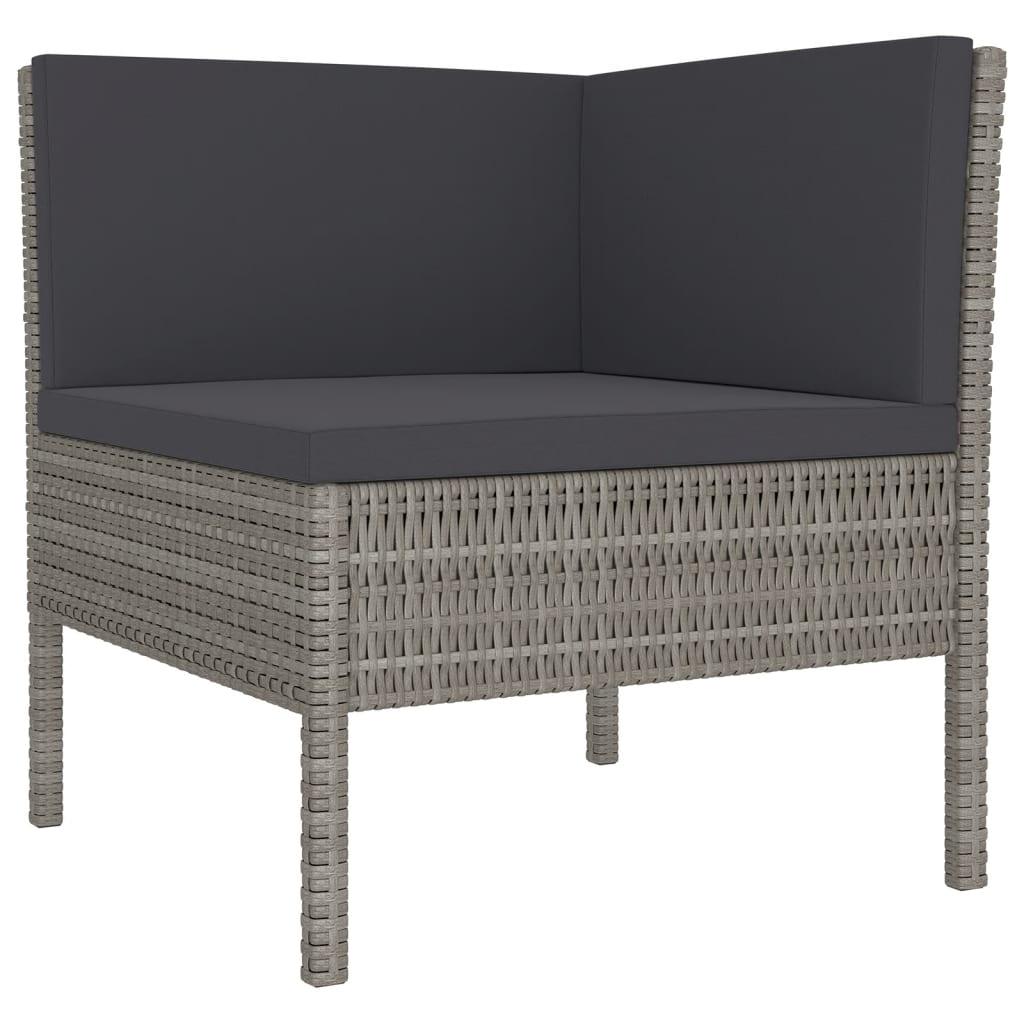 9 Piece Patio Lounge Set with Cushions Poly Rattan Gray at Set Shop and Smile