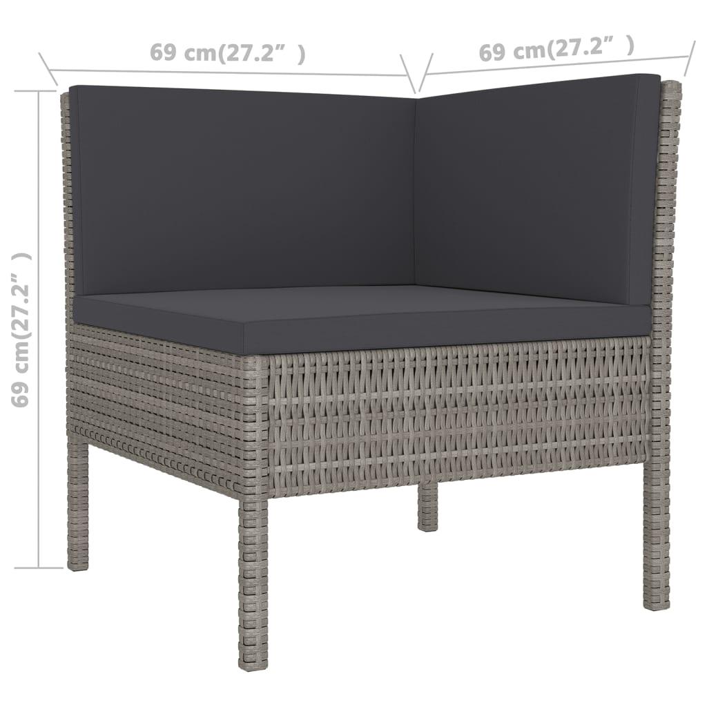 12 Piece Patio Lounge Set with Cushions Poly Rattan Gray at Set Shop and Smile
