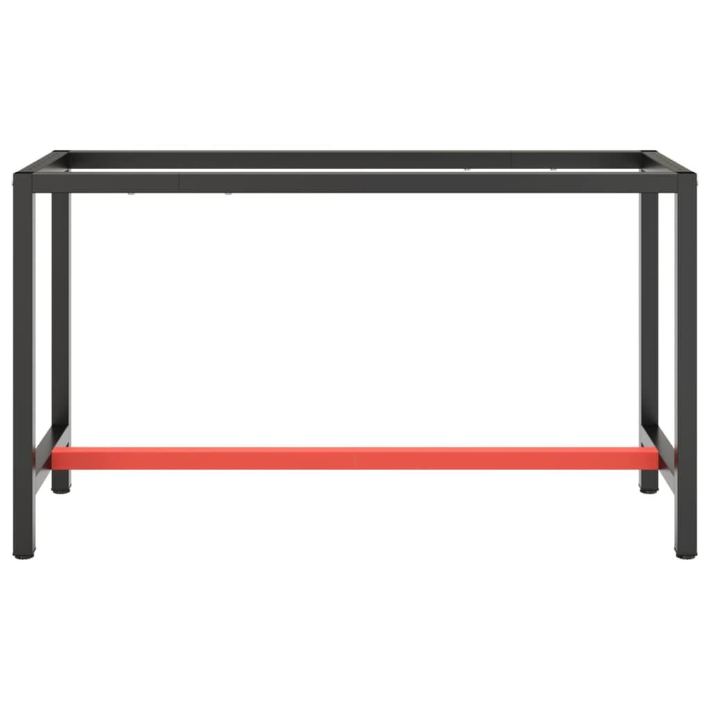 Work Bench Frame Matte Black and Matte Red 55.1"x19.7"x31.1" Metal at Set Shop and Smile