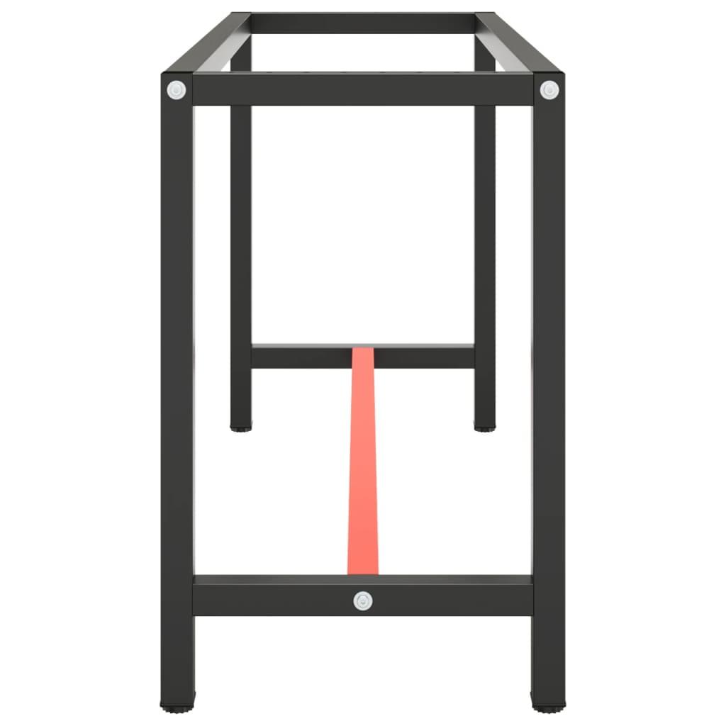 Work Bench Frame Matte Black and Matte Red 55.1"x19.7"x31.1" Metal at Set Shop and Smile