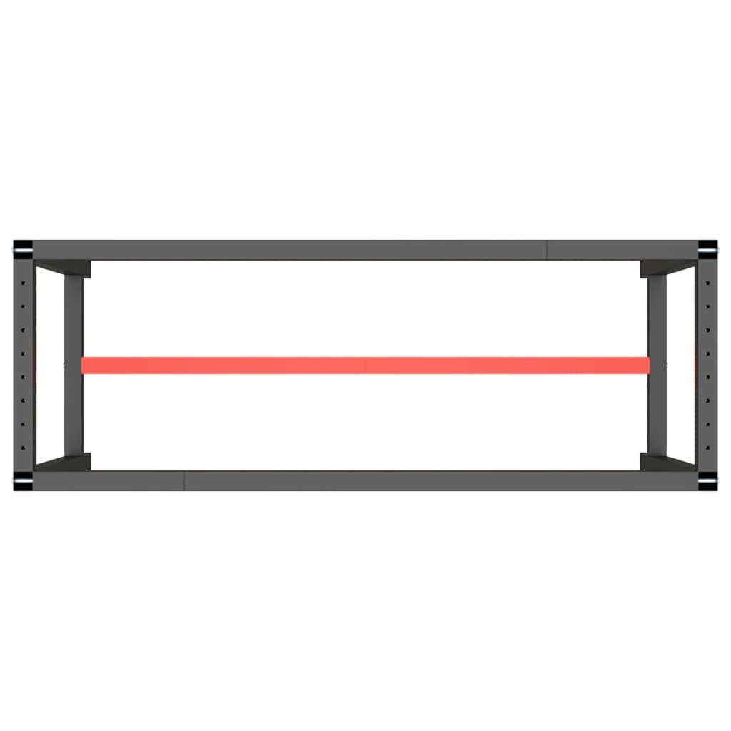 Work Bench Frame Matte Black and Matte Red 55.1"x19.7"x31.1" Metal at Set Shop and Smile