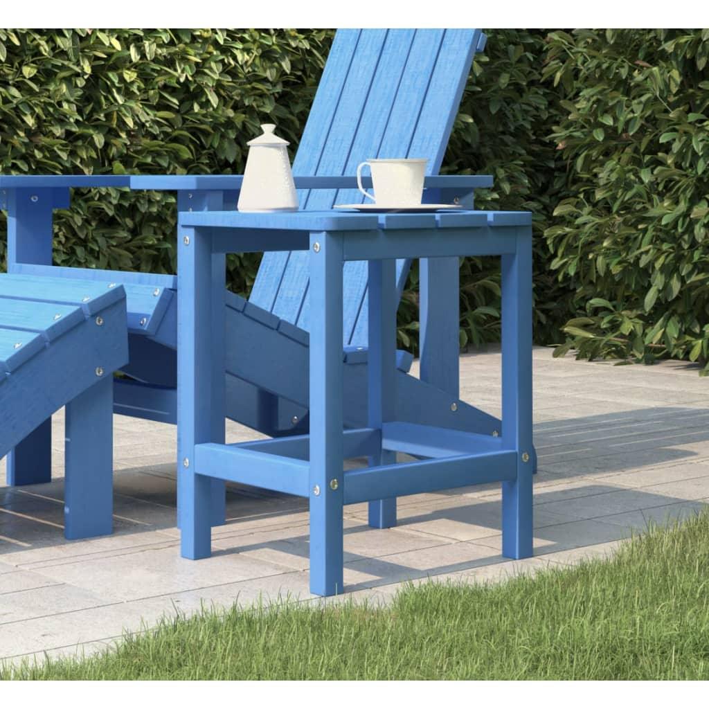 Patio Adirondack Table Aqua Blue 15"x15"x18.1" HDPE at Set Shop and Smile
