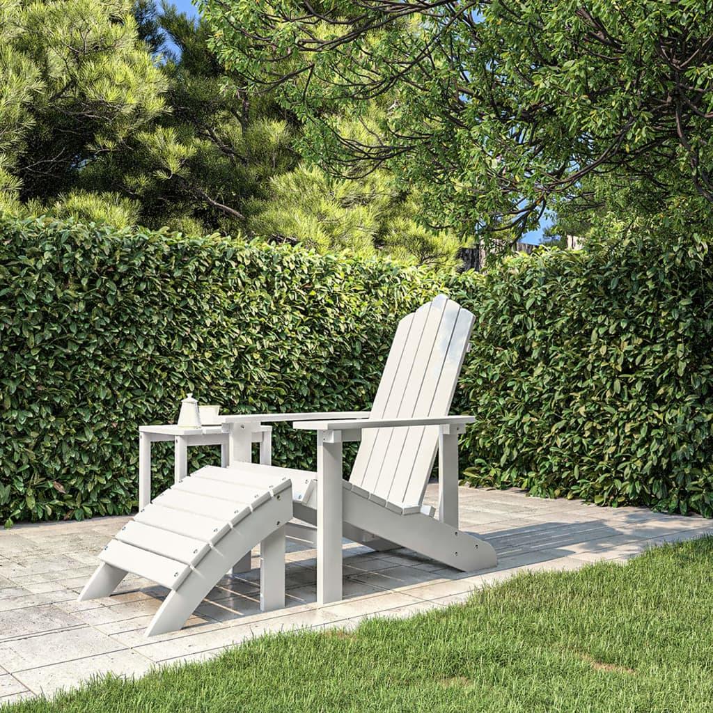Patio Adirondack Chair with Footstool HDPE White at Set Shop and Smile