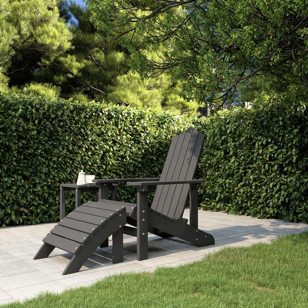 Patio Adirondack Chair with Footstool HDPE Anthracite at Set Shop and Smile