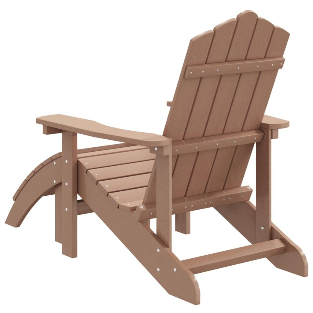 Patio Adirondack Chair with Footstool HDPE Brown at Set Shop and Smile