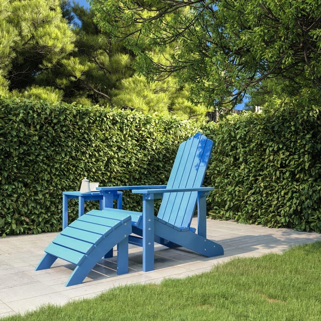 Patio Adirondack Chair with Footstool HDPE Aqua Blue at Set Shop and Smile