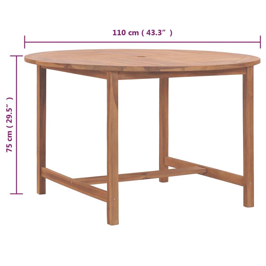 Patio Dining Table Ø43.3"x29.5" Solid Wood Teak at Set Shop and Smile