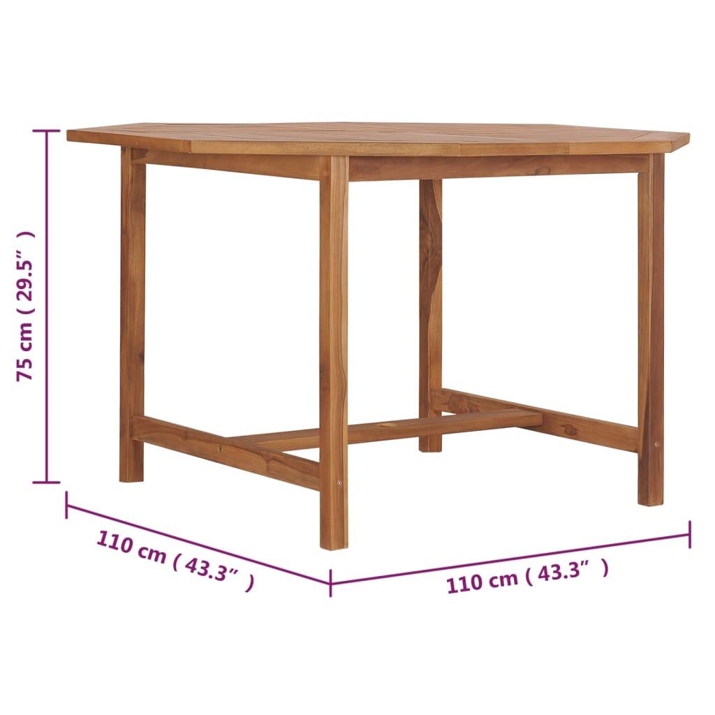 Patio Dining Table 43.3"x43.3"x29.5" Solid Wood Teak at Set Shop and Smile