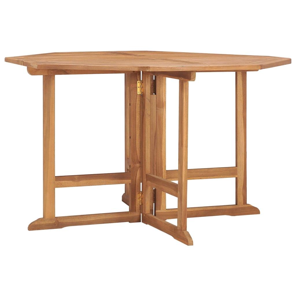 Folding Patio Dining Table 43.3"x43.3"x29.5" Solid Wood Teak at Set Shop and Smile