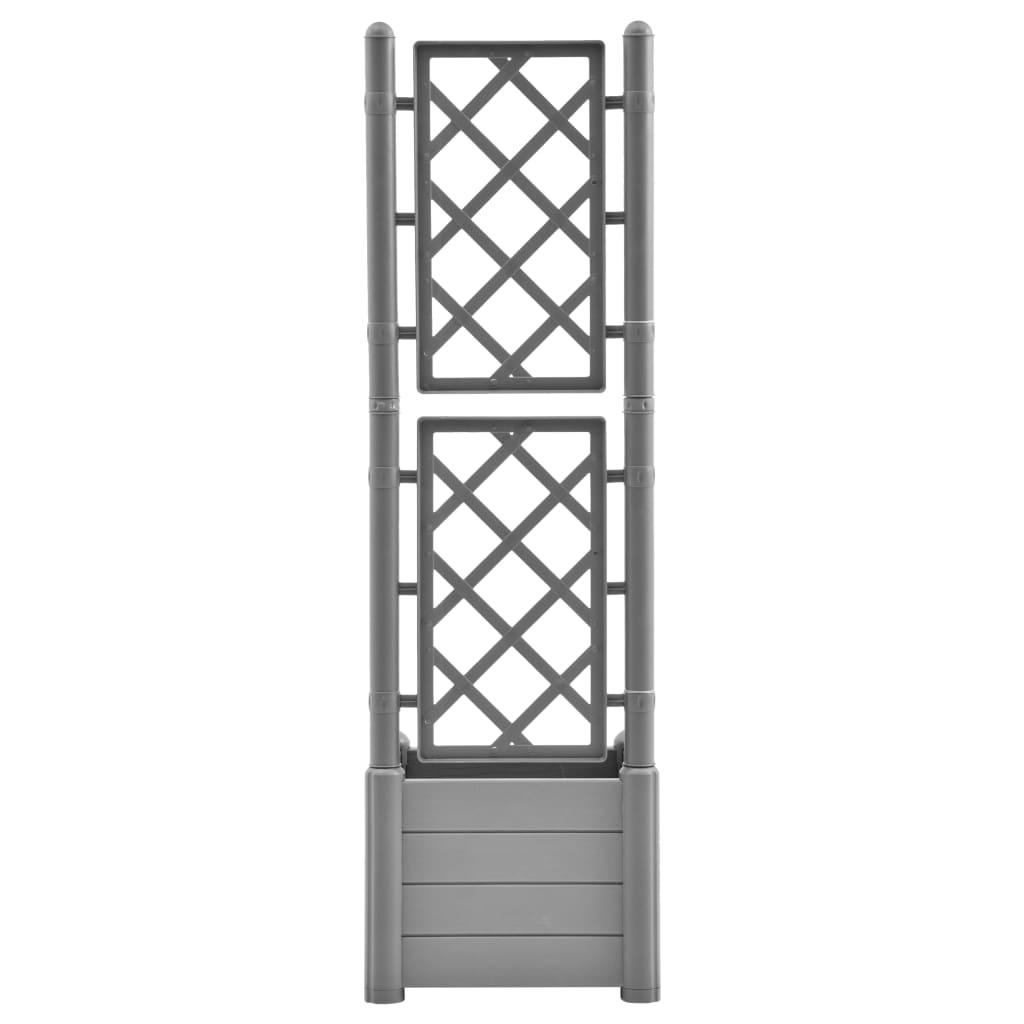 Garden Planter with Trellis 16.9"x16.9"x55.9" PP Stone Gray at Set Shop and Smile
