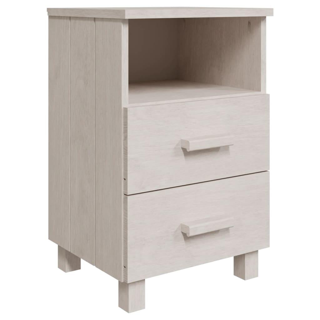 Bedside Cabinet White 15.7"x13.8"x24.4" Solid Wood Pine at Set Shop and Smile