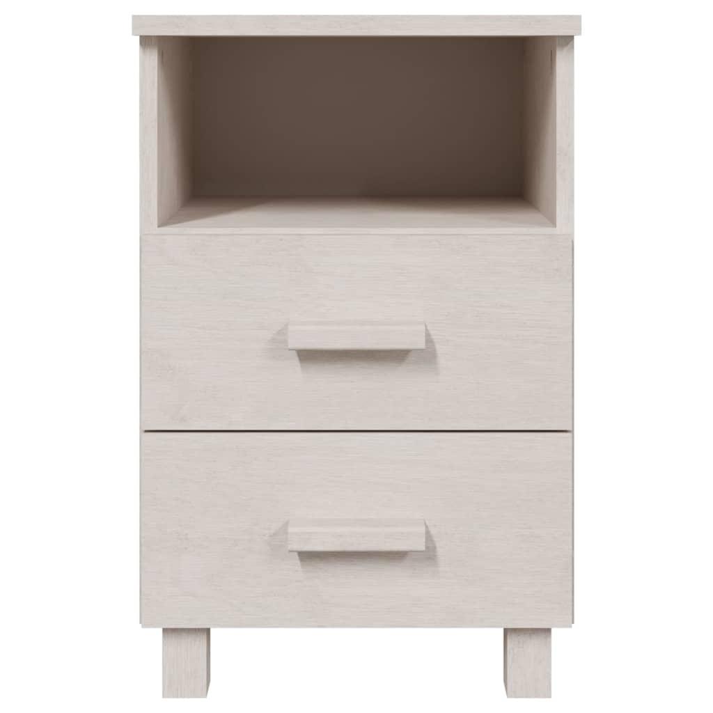 Bedside Cabinet White 15.7"x13.8"x24.4" Solid Wood Pine at Set Shop and Smile