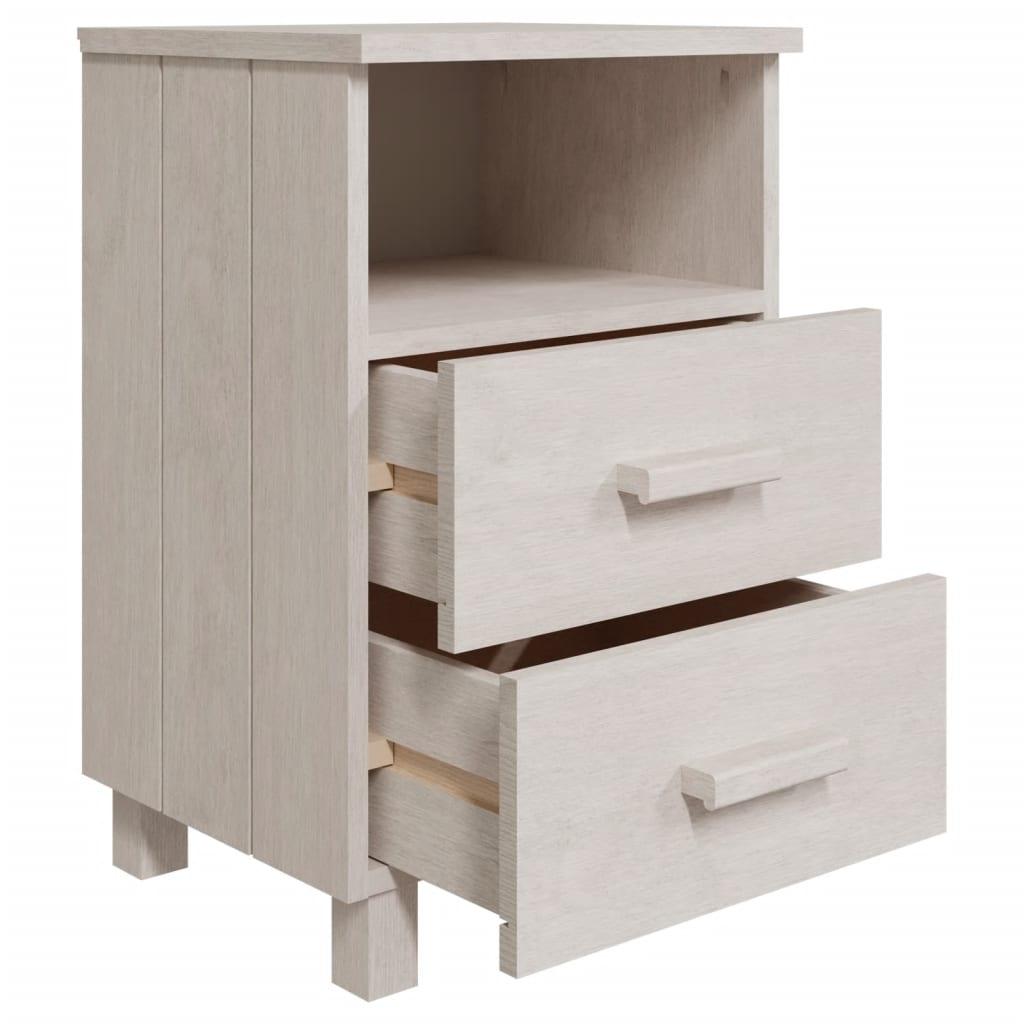 Bedside Cabinet White 15.7"x13.8"x24.4" Solid Wood Pine at Set Shop and Smile