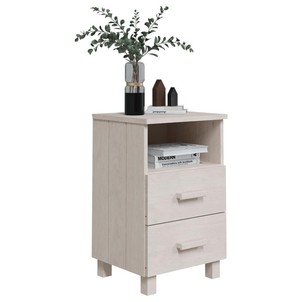 Bedside Cabinet White 15.7"x13.8"x24.4" Solid Wood Pine at Set Shop and Smile