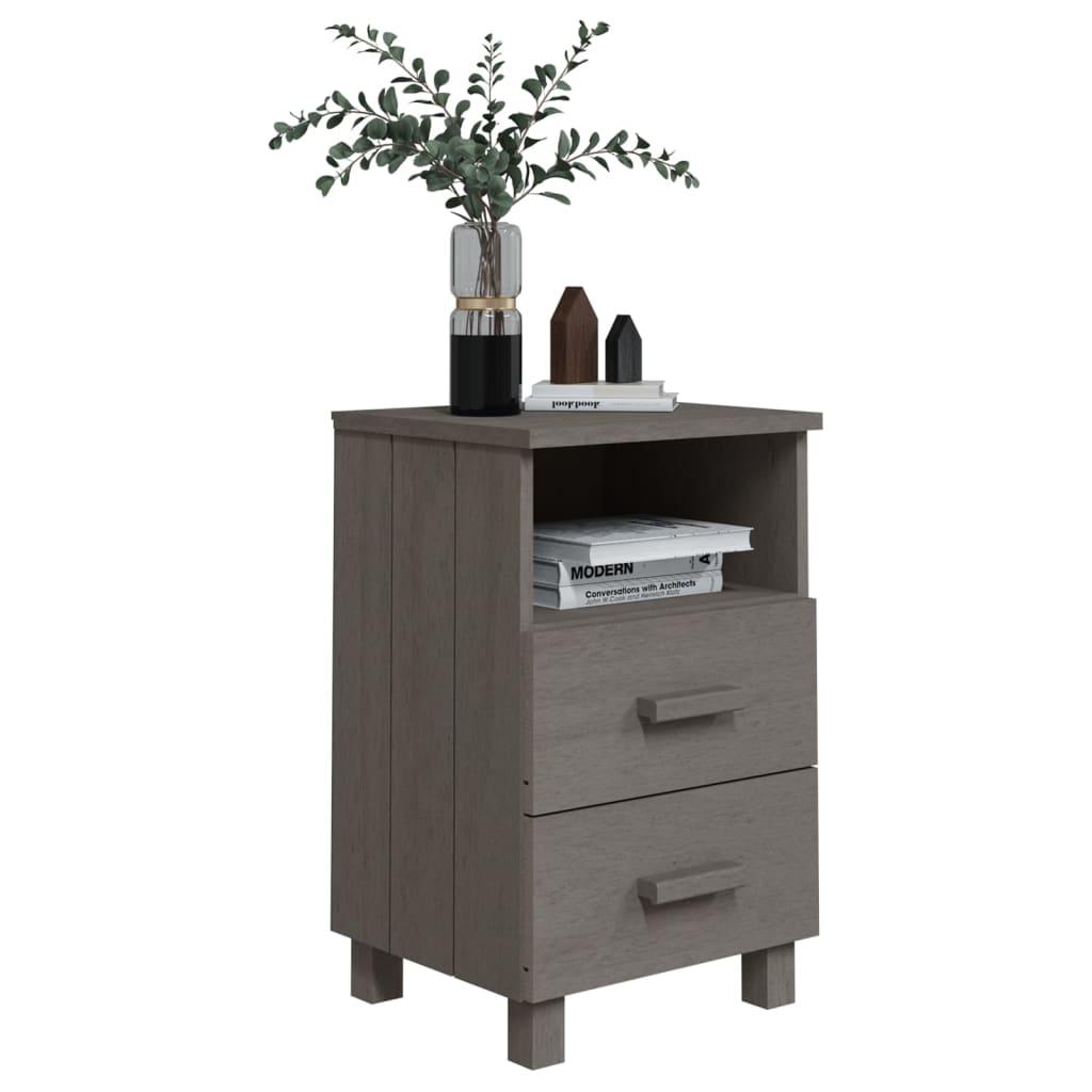 Bedside Cabinets 2 pcs Light Gray 15.7"x13.8"x24.4" Solid Wood Pine at Set Shop and Smile