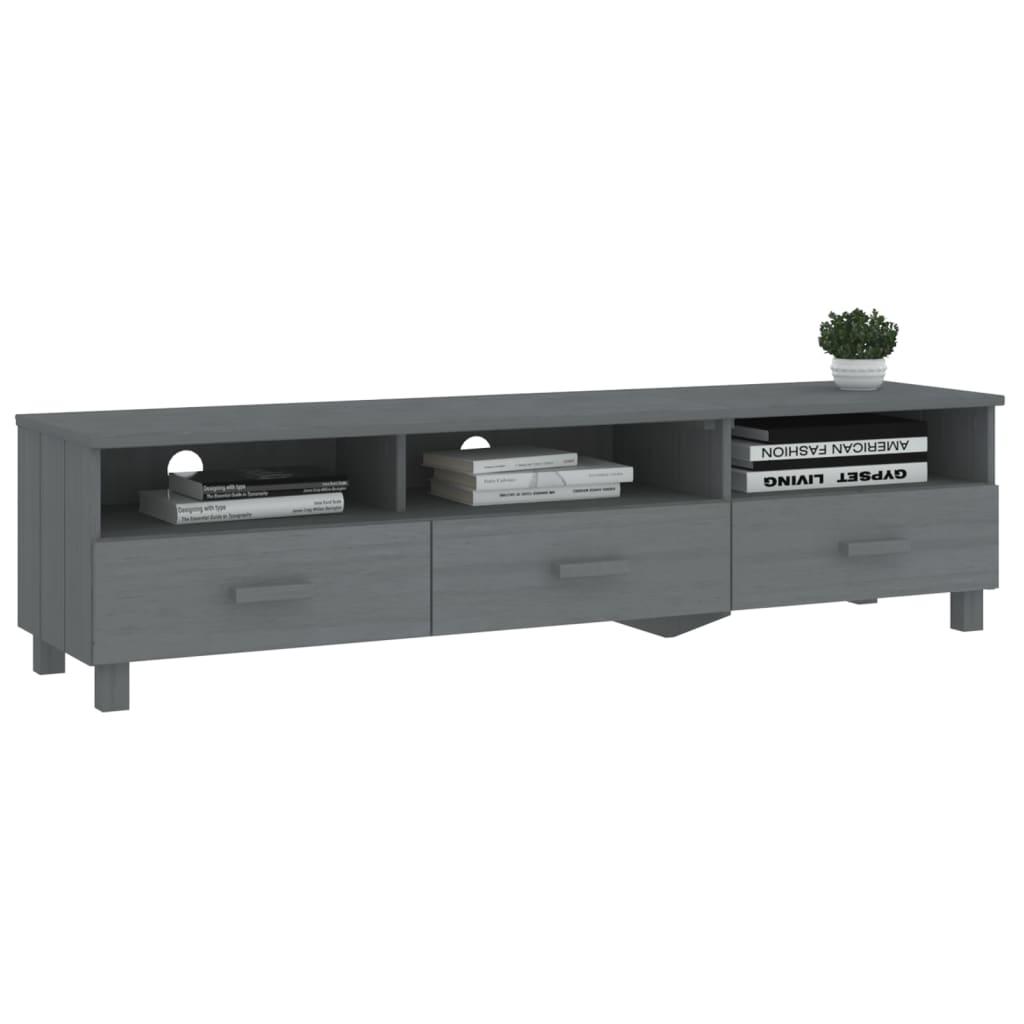 TV Cabinet Dark Gray 62.2"x15.7"x15.7" Solid Wood Pine at Set Shop and Smile